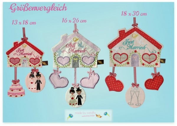 Stickdatei "Hochzeitshaus" Haustürschild ITH 18x30cm