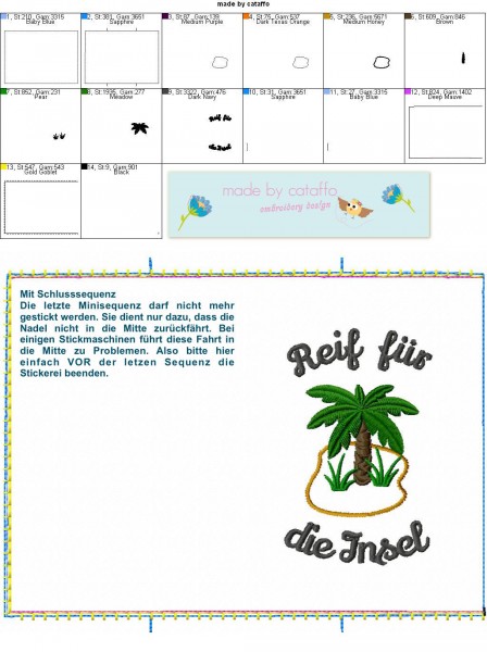 Stickdatei Reisepasshülle ITH - Komplettpaket