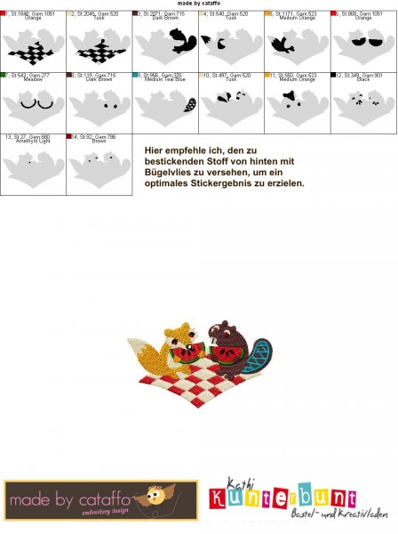 Stickdatei Forest Picnic ab 10x10cm - Rahmen