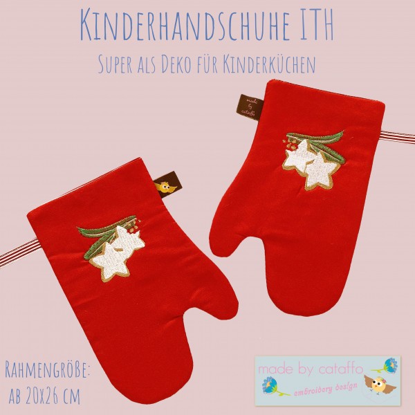 Stickdatei Kinder-Küchenhandschuhe ITH für 16x26 Rahmen