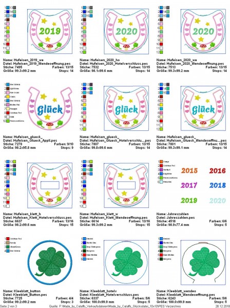 Stickdatei "Glücksdatei" Hausschild ITH 10x10cm