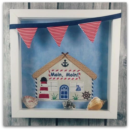 Stickdatei "AHOI" Haustürschild ITH 18x30cm