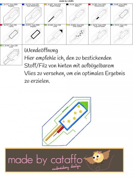 Stickdatei "Glücksdatei" Hausschild ITH 16x26cm