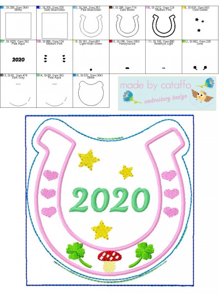 Stickdatei "Glücksdatei" Hausschild ITH 16x26cm