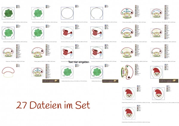 Stickdatei "Pilzhaus" Haustürschild ITH 18x30cm