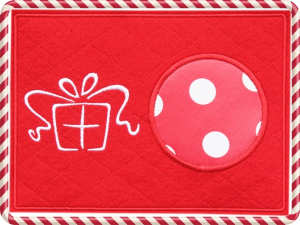 Embroidery file "Xmas Mug Rugs" ITH 5.1 x 7" with satin border