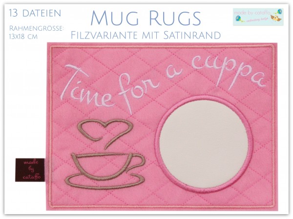 Embroidery file "Mug Rugs" ITH 5.1 x 7" with satin border
