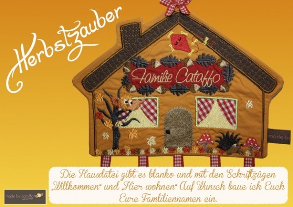 Stickdatei "Herbstzauber" Haustürschild ITH 18x30cm