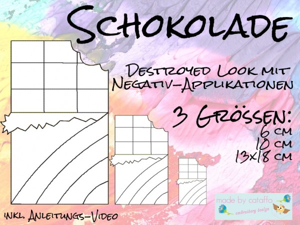Stickdatei Negativ-Applikation "Schokolade" ab 10 x 10 cm