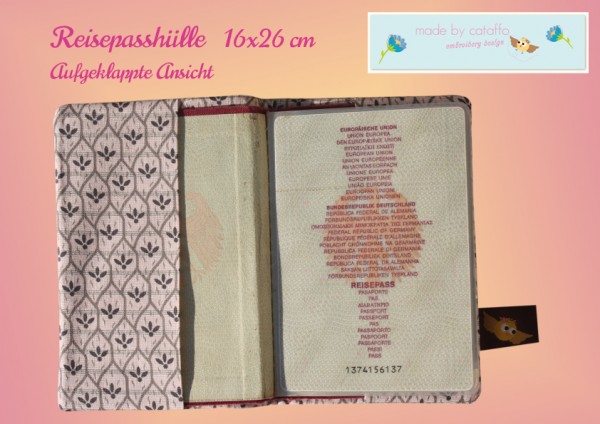 Stickdatei Reisepasshülle ITH - Seepferdchen