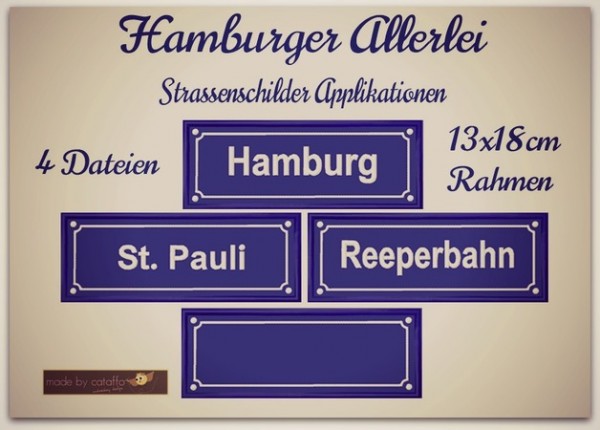 Stickdatei Hamburger Allerlei 13x18cm Nostalgieschilder