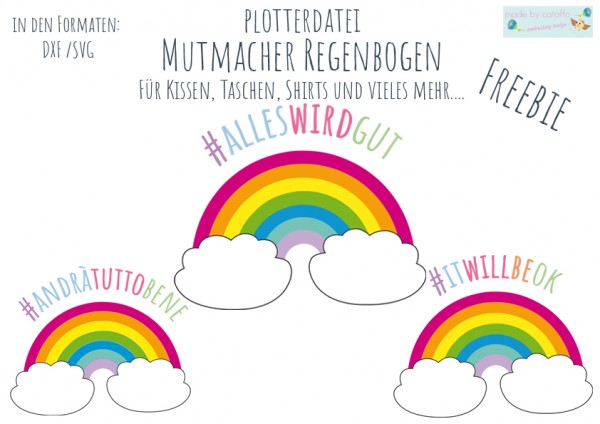 Free cutting file *#itwillbeok* and encouragement rainbow