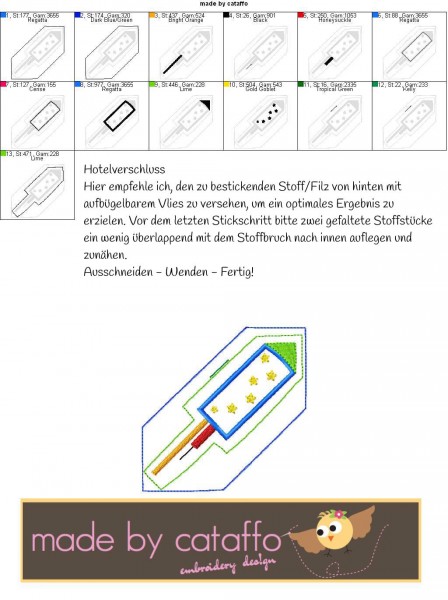 Stickdatei Glücksdatei Hausschild 13x18 cm