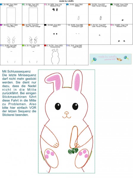 Stickdatei Häschen ITH - 13x18 cm