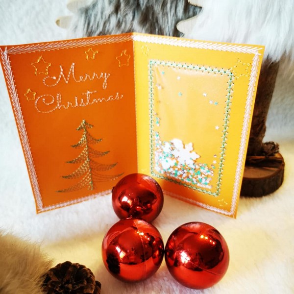 Embroidery design X-mas Paper Card 5x7"