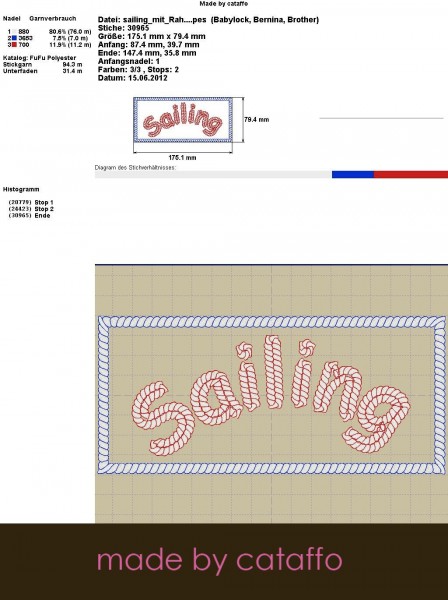 Stickdatei It´s Flip Flop Time für 13x18cm