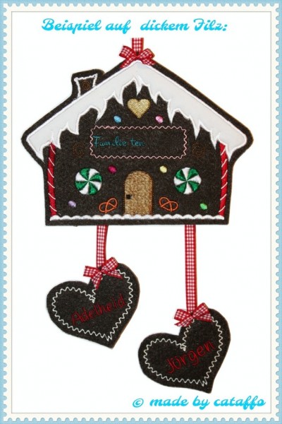 Stickdatei "Knusper Knäuschen" Haustürschild 18x30cm