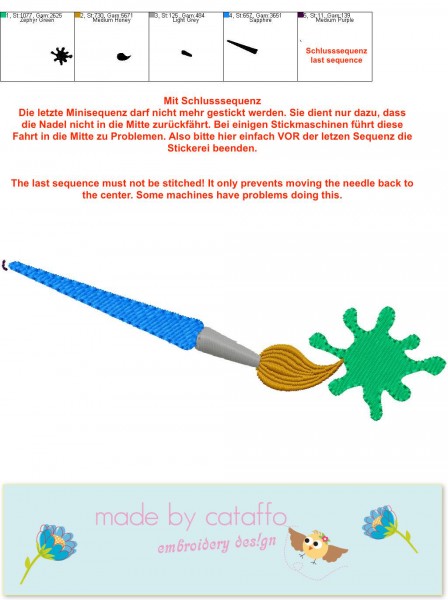 Embroidery design "brush and ink blot" 4x4"