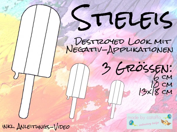 Embroidery design negative application "Popslice" for 4 x 4 " hoop