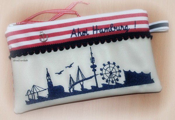 Stickdatei Hamburger Allerlei- Skyline Hamburg 10x10cm