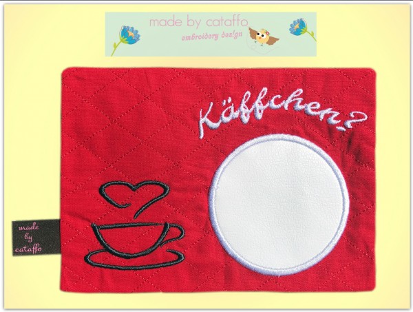 Stickdatei Mug Rugs mit Wendeöffnung 13x18 cm Rahmen ITH