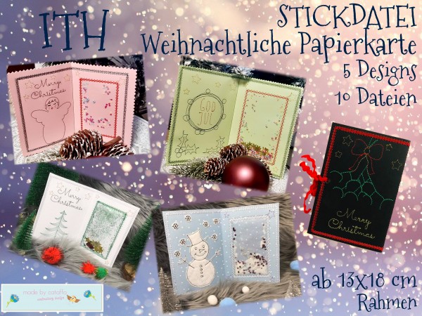 Embroidery design X-mas Paper Card 5x7"