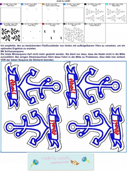 Stickdatei Schlüsselanhänger 6 maritime Designs - SuperSet!