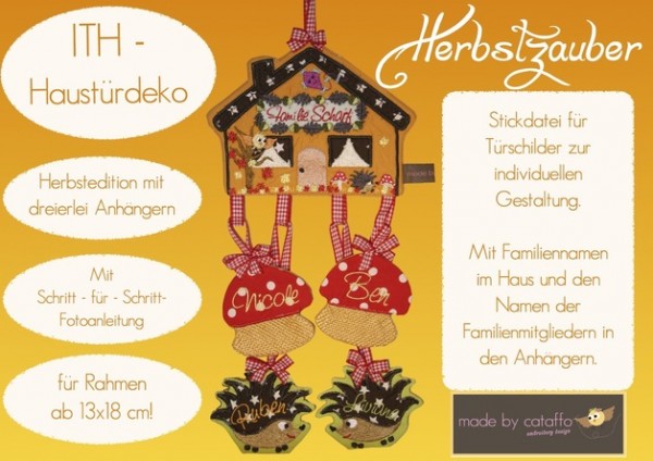 Stickdatei "Herbstzauber" Haustürschild ITH 13x18cm