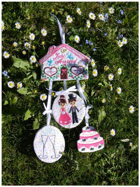 Stickdatei "Hochzeitshaus" Haustürschild ITH 18x30cm