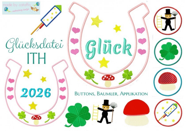 Stickdatei "Glücksdatei" Hausschild ITH 16x26cm