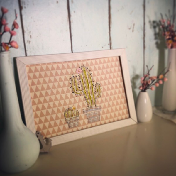 Embroidery file negative application "cactus round" from 4 x 4"