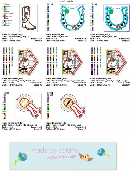 Embroidery design "horse stable" door hanger ITH 5,1" x 7"