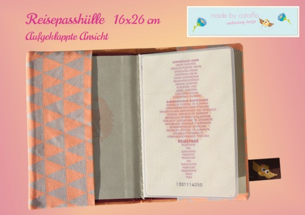 Stickdatei Reisepasshülle ITH - Komplettpaket