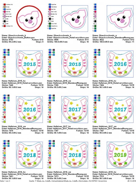 Stickdatei "Glücksdatei" Hausschild ITH 10x10cm