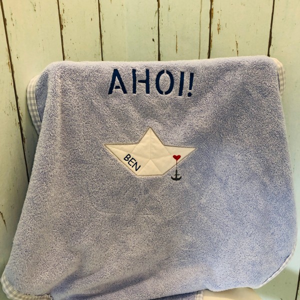 Embroidery design Hamburger Allerlei- Papierschiff 5.1" x 7"