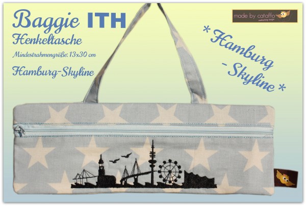 ITH Stickdatei Baggie *HH-Skyline* - 13x30 cm