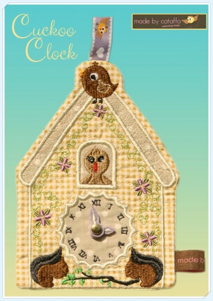 Cuckoo Clock Embroidery design Kuckucksuhr for Rahmen ab 7" x 10.2"