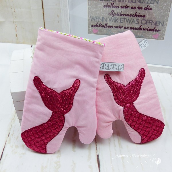 Stickdatei Maritime Topfhandschuhe ITH für große Rahmen *Mermaid*