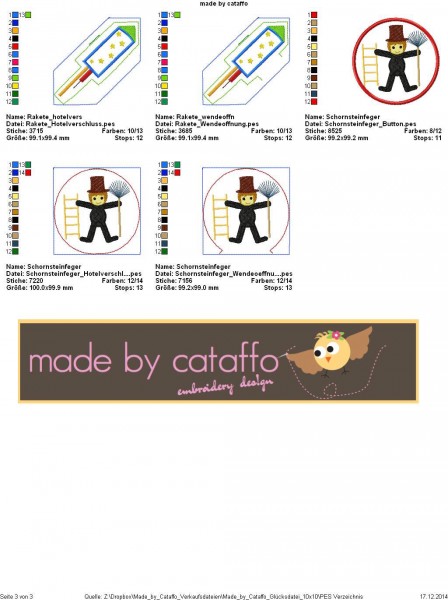 Stickdatei Glücksdatei Hausschild 13x18 cm