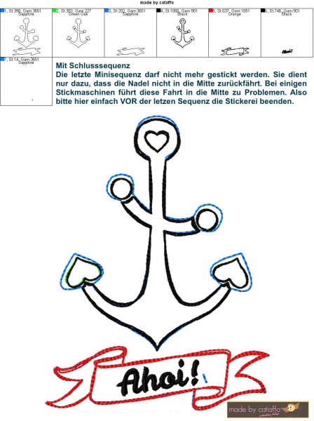 Stickdatei Hamburger Allerlei- Ankerliebe 10x10cm