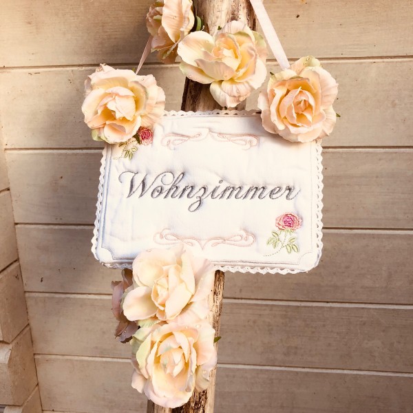 "Shabby Türschilder" ITH Stickdatei 13x18 cm