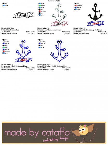 Stickdatei Hamburger Allerlei- Ankerliebe 10x10cm