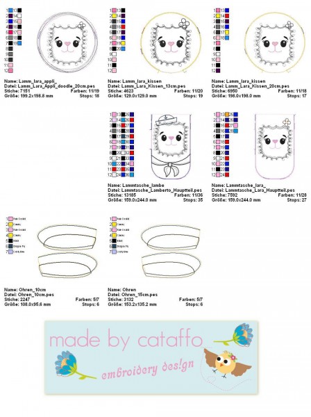 SUPERSET! Stickdatei ITHs + Applis Lara & Lamberto für Rahmen ab 13x18 cm