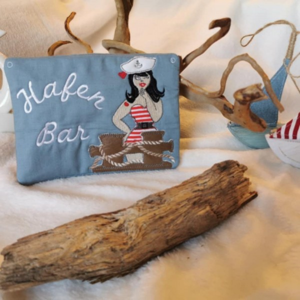 "Maritime Türschilder" ITH Stickdatei 13x18 cm