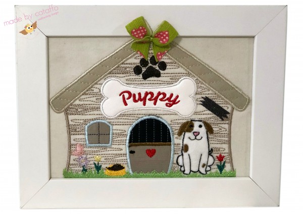 "Hundehüttenhaus" ITH Stickdatei 16x26 cm