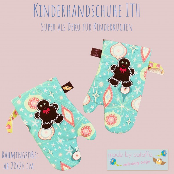 Stickdatei Kinder-Küchenhandschuhe ITH für 16x26 Rahmen