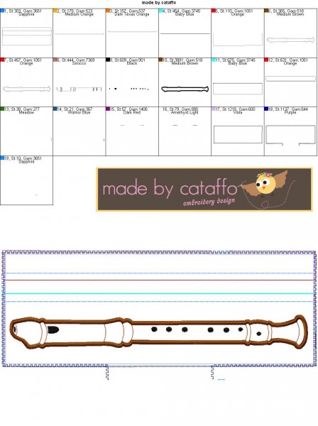 ITH Stickdatei Baggie *Flöte* - 13x30 cm