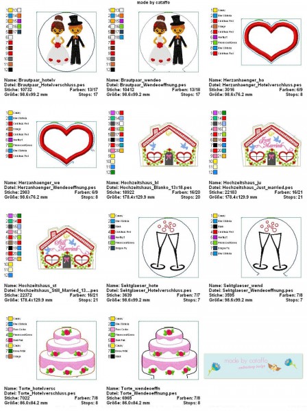 Stickdatei "Hochzeitshaus" Haustürschild ITH 16x26cm