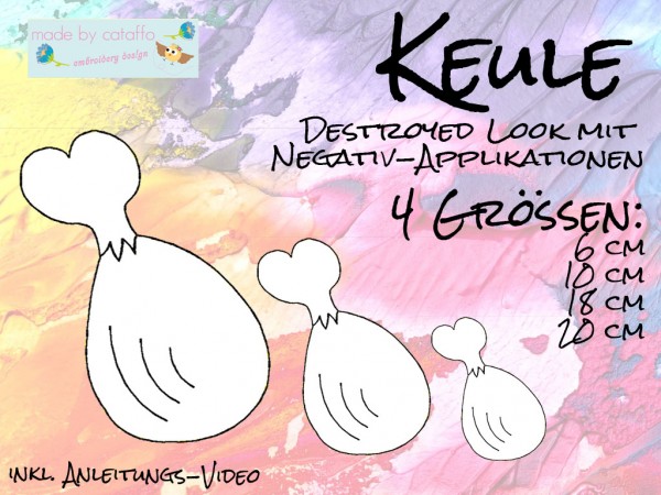 Stickdatei Negativ-Applikation "Keule" ab 10 x 10 cm