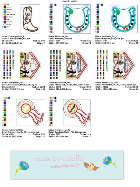 Stickdatei "Pferdestall" Haustürschild ITH 16x26cm